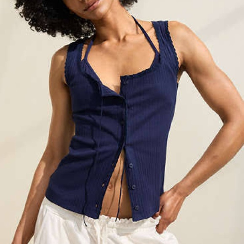 Aerie Ribbed Bow Tank